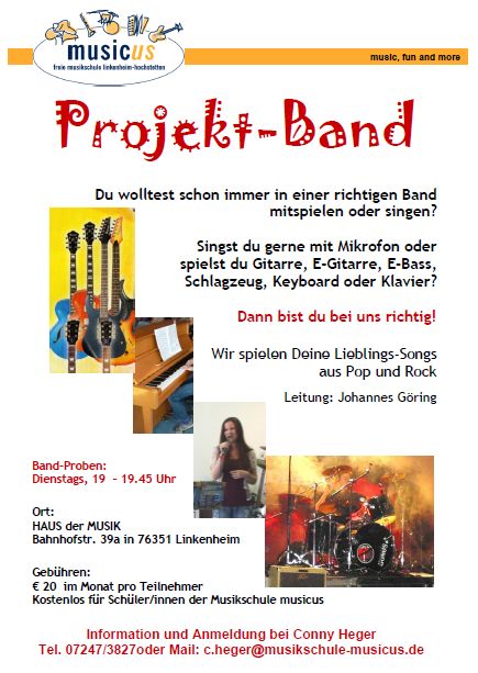 Flyer Projektband klein